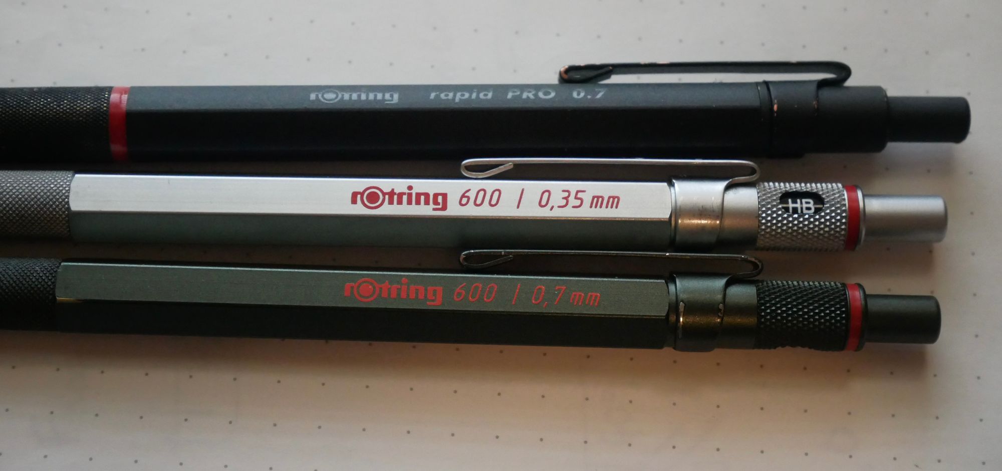 Comparison: Rotring 600 vs. Rotring Rapid Pro